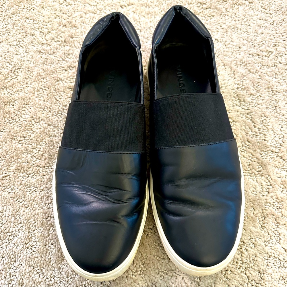 Vince black leather sneakers size 7